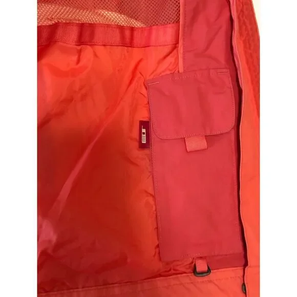Vintage LL Bean Rain Jacket Hood Coral Orange Weather Channel Nylon Women Medium - Picture 10 of 16